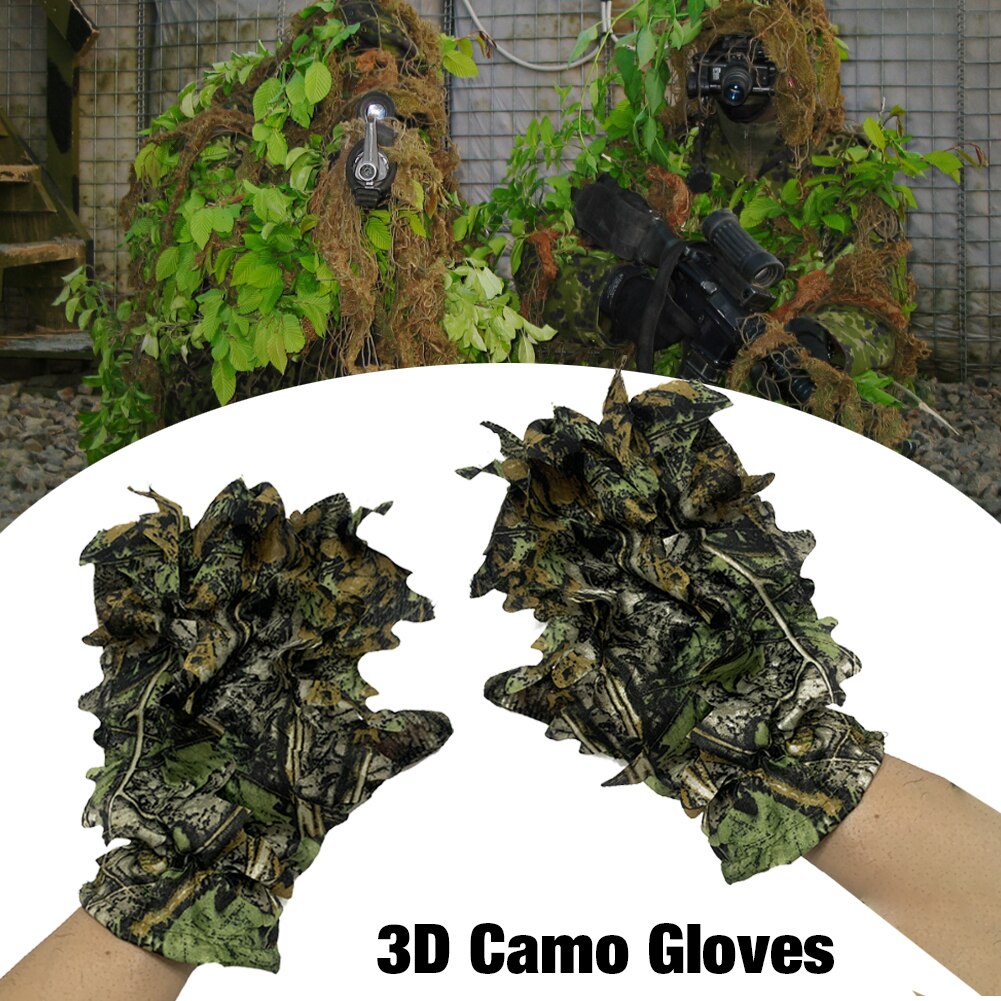 3D Camo Handschuhe Hinterhältige Komfortable Nicht-rutsch Langlebig 3D Blatt Handschuhe Für draussen Jagd Schießen Fotografie Bionische Handschuh