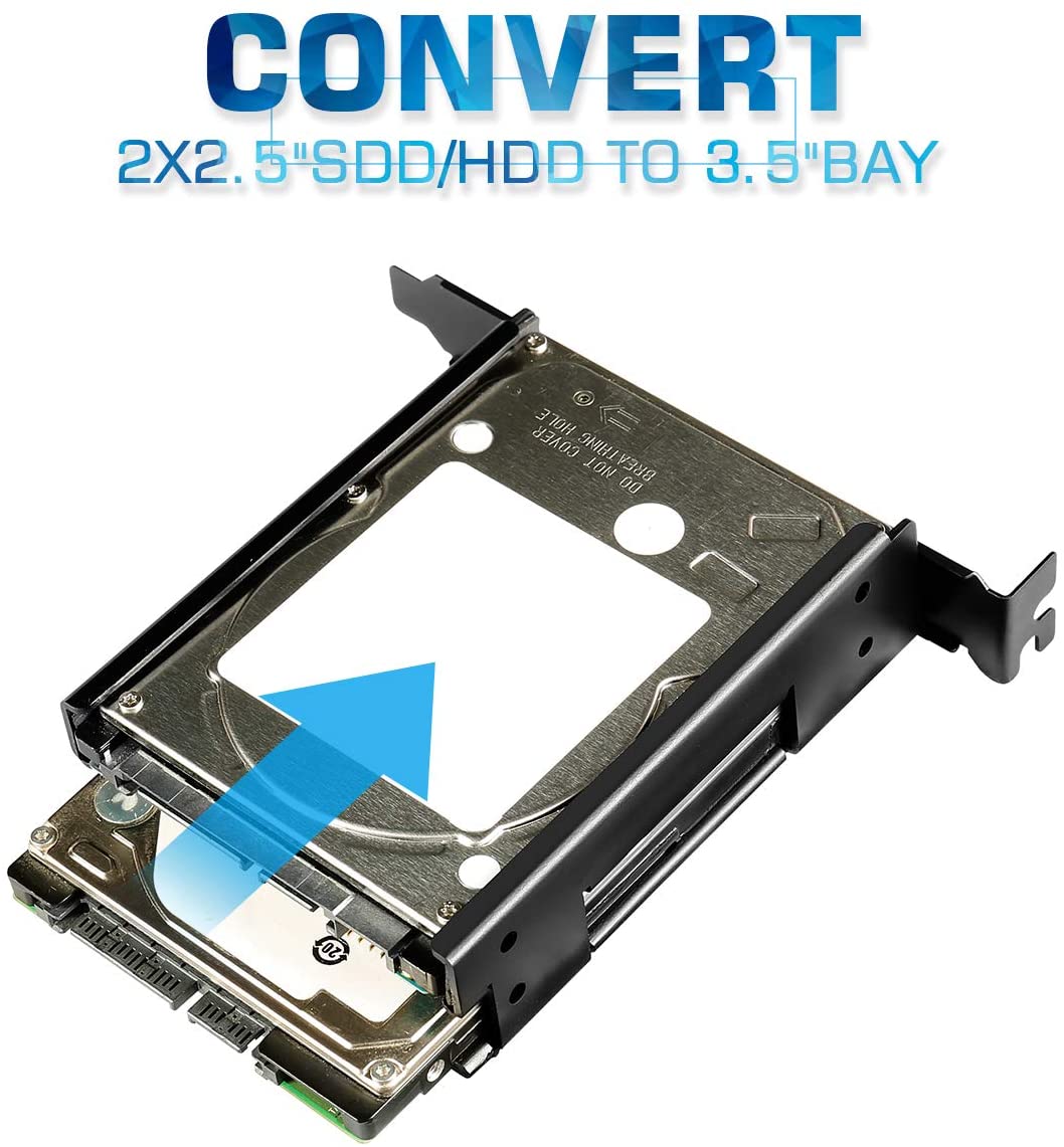 SSD HDD Mounting Bracket For PCI 2 x 2.5 Inch Internal Hard Drive Mounting Kit Convert Dual 2.5&quot; SSD/HDD to a PCI Slot
