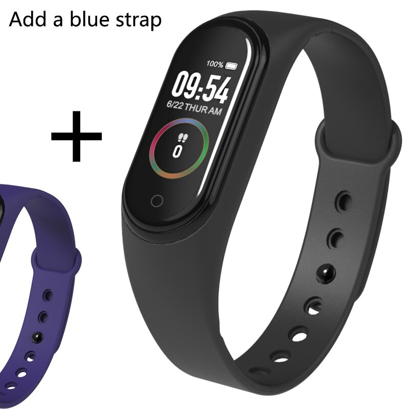 Sport Fitness Braccialetto Activity Tracker Misuratore di Pressione Sanguigna Intelligente Del Braccialetto Monitor di Frequenza Cardiaca Impermeabile Intelligente Orologio Per Android IOS: M4C a blue strap