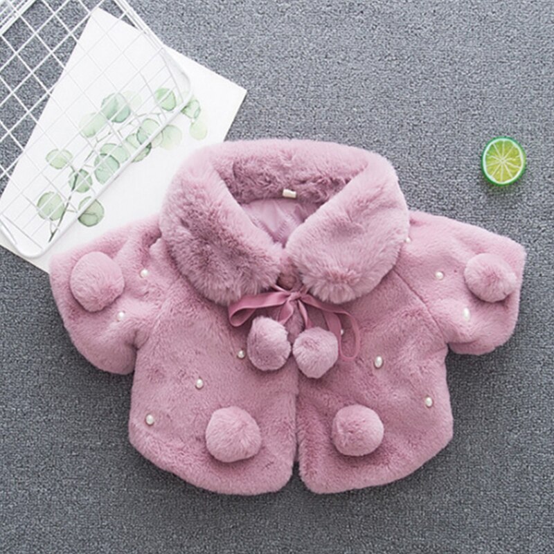 Herfst Winter Faux Bontjas Baby Meisje Vest Jas Leuke Tops Jas Ademend Peuter Kinderen Kids Kleding Meisjes