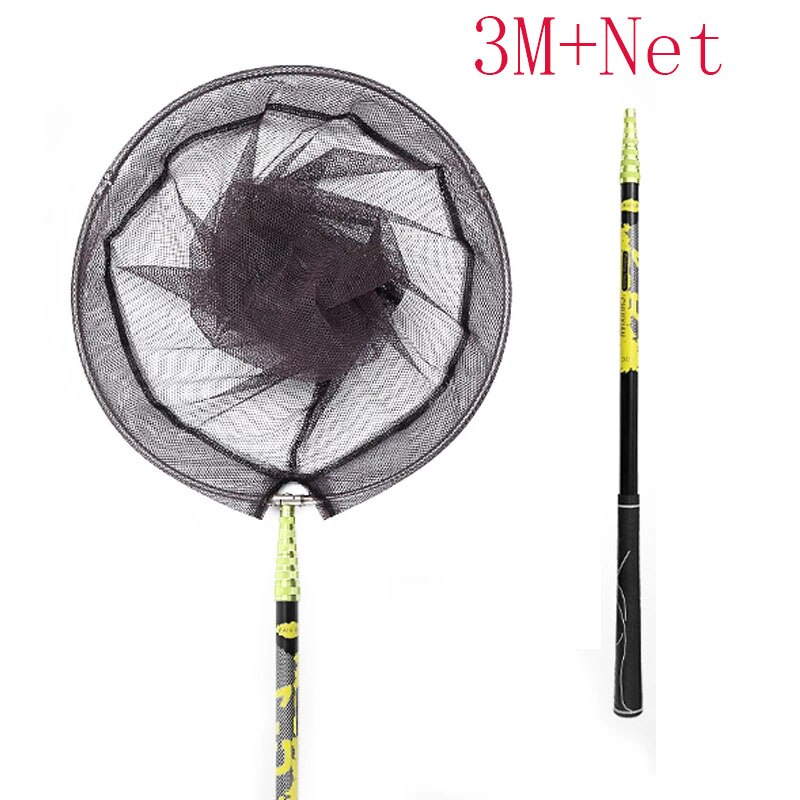 Nylon visnet opvouwbaar visnet gereedschap ruitvormig gaas gatdiepte opvouwbaar koolstofstaal vishengel landingsnet karpernet: 3m