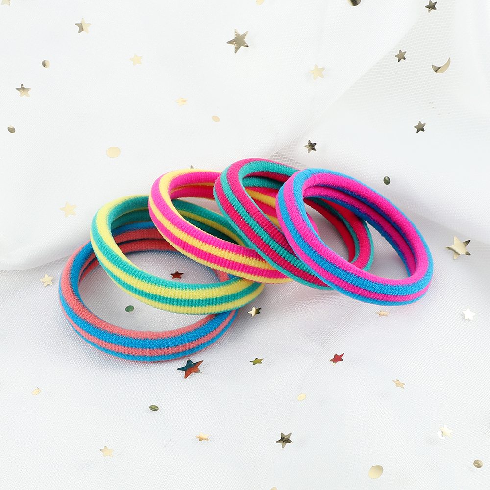Cinta para el pelo a rayas de colores para mujer y niña, accesorios para el cabello de colores sólidos, lazos elásticos altos sin costuras, diadema básica Simple para , 10 piezas