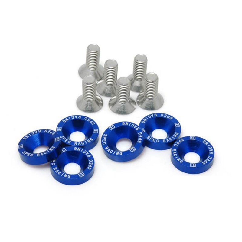 6 uds M8 tornillos pasadores hexagonales modificado para coche arandela de guardabarros parachoques motor tornillos cóncavos, aleación de aluminio paraguas avellanado cabeza plana: B-M8