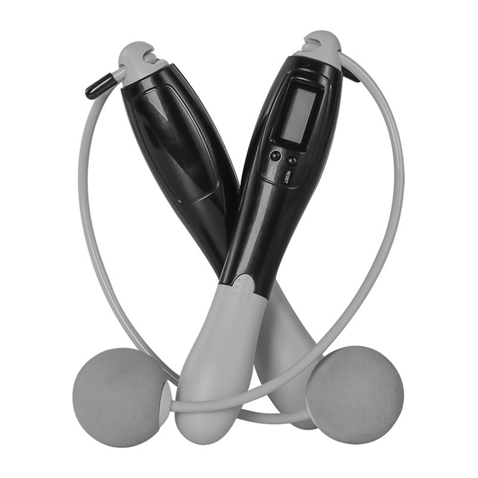 Cordless Skipping Rope Electronic Counting HD Display Multiple Modes Zero Setting Data Conversion Training Sport Tool: Light Grey