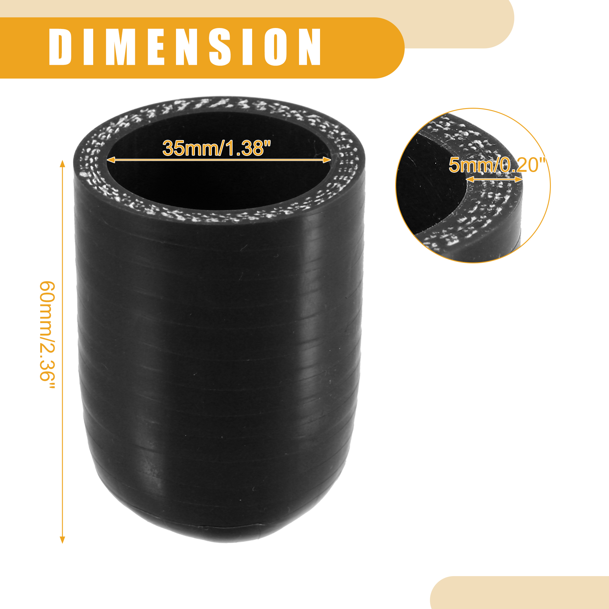 UXCELL 6mm ID to 40mm ID Silicone Coolant Cap Intake Vacuum Hose End Plug for Coolant Heater Bypass Vacuum Water Port Black: black