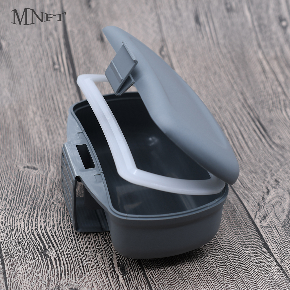 MNFT 1 Uds caja de señuelos de pesca gris oscuro almacenamiento de señuelos de lombriz de gusano de plástico portátil