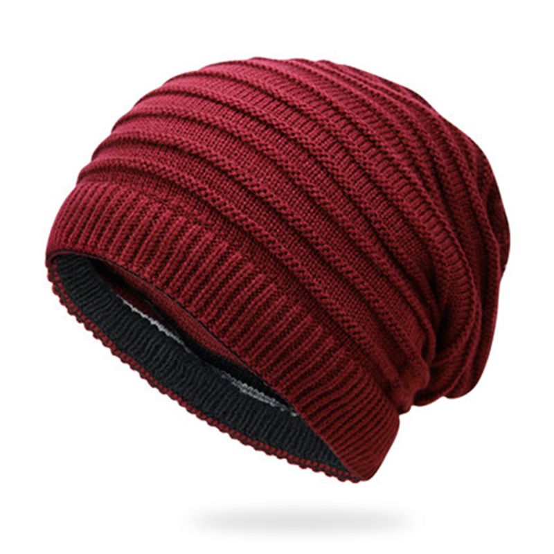 Vinter unisex strikket lue trend Dobbel-bruk skjerf herre kvinner sikring lokk