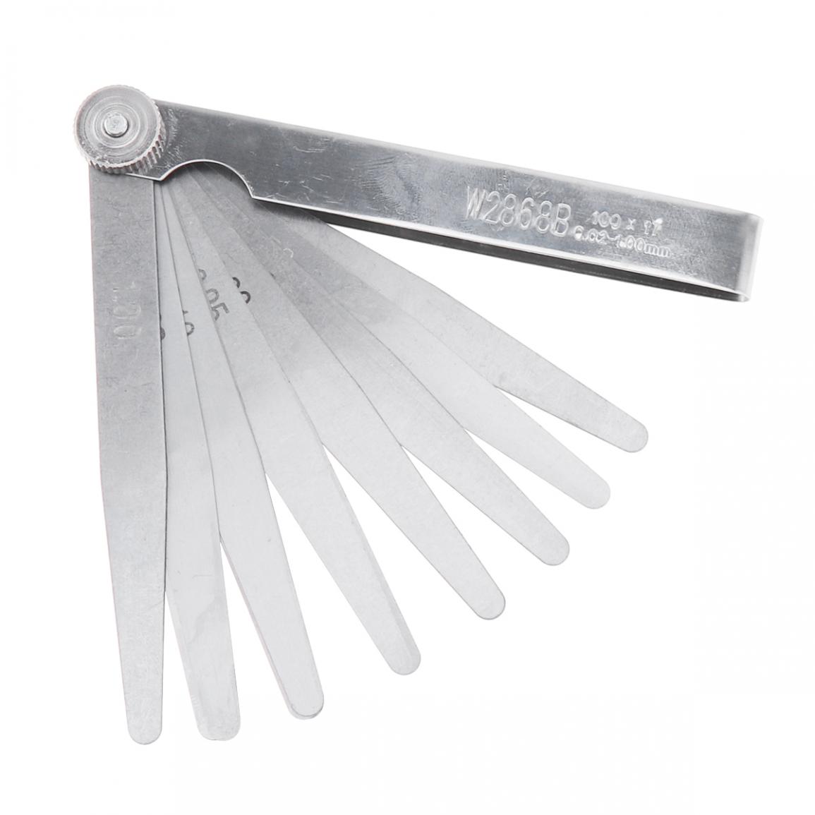 100b 17 blad av rustfritt stål fyllstoffer følerblad måleverktøy med justerbar mumle og 0.02 - 1.00mm måleområde