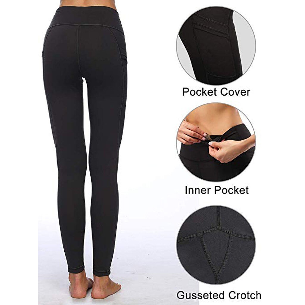 Sport Leggings Vrouwen Gym-Fitness Yoga Broek Met Zakken Running Hoge Taille Leggings Push Up Elastische Sportkleding Workout Tights35