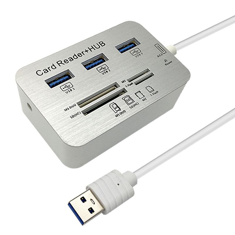 3.0 usb hub and Card Reader COMBO high speed hab with MS/SD/M2/TF and with 3 ports usb splitter for computer