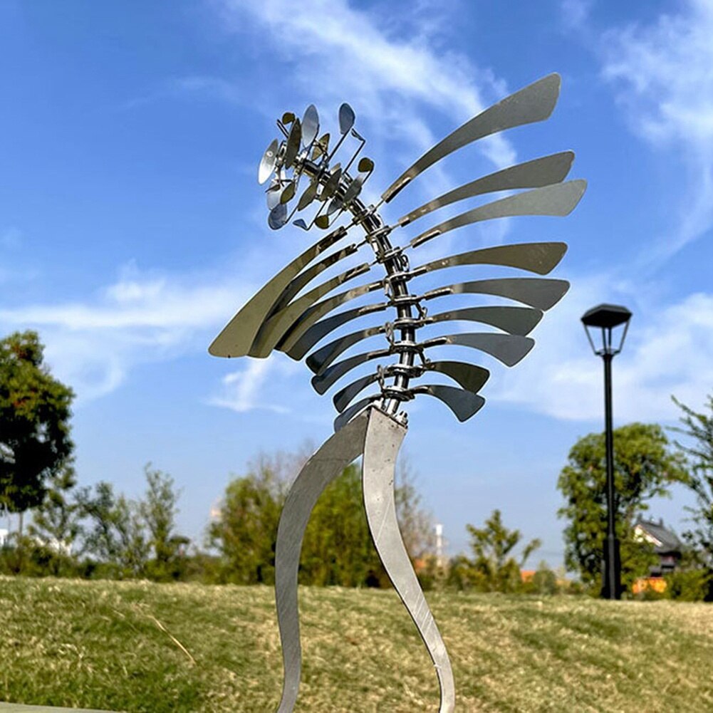 Unique and Magical Metal Rotating Windmill Humanoid Windmill Outdoor Wind Spinner Yard Lawn Garden Decoration
