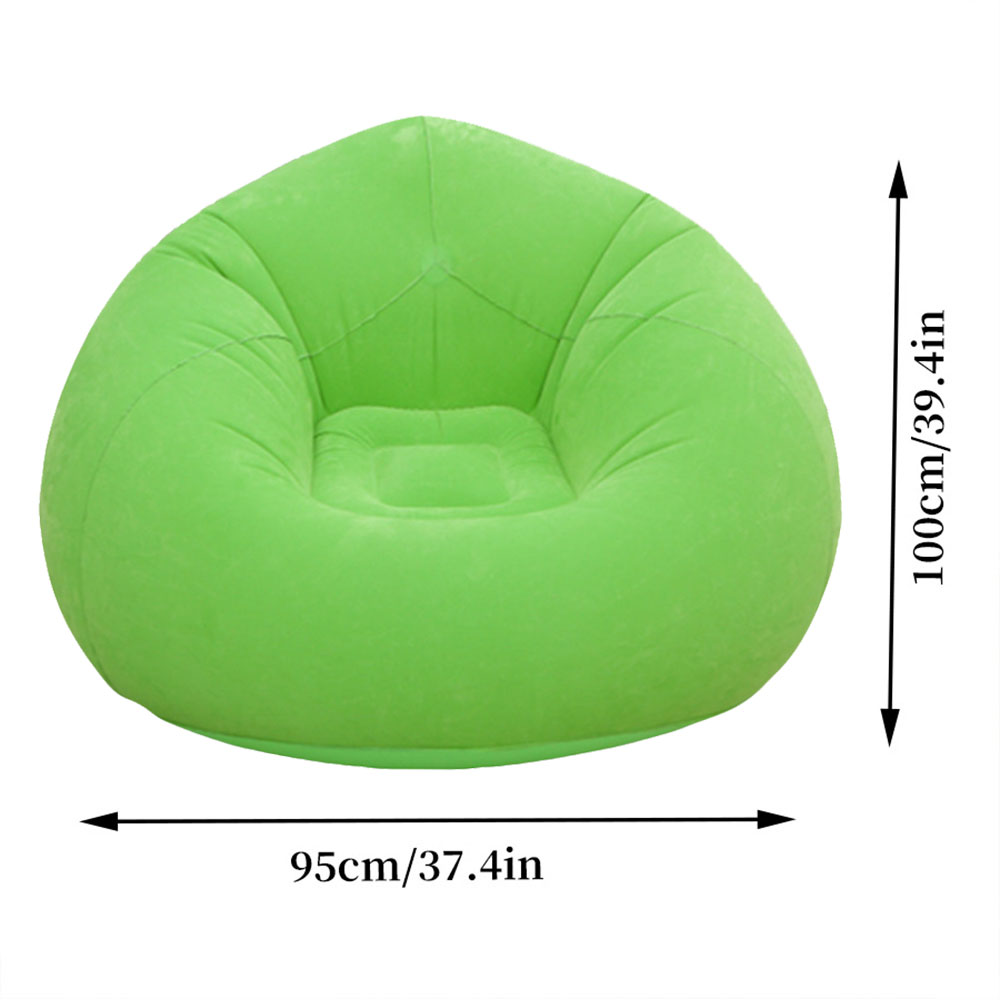Sofá esférico inflable grueso, silla de salón, sofá perezoso inflable al aire libre, sofá de felpa, sin aire, Pu, 1pc: Verde claro