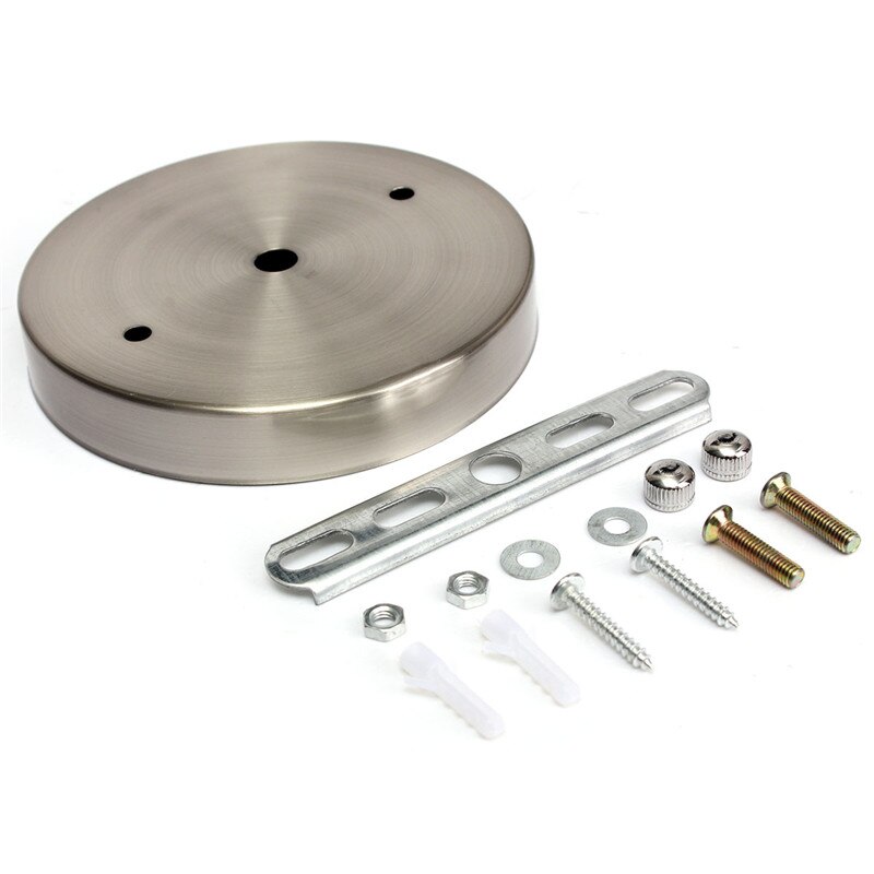 E27 Bulb Lamp Base Holder 120mm Lamp Base Ceiling Canopy Wall Lights Mount LED Vintage Pendant Light Lamp Disc Base: Nickel