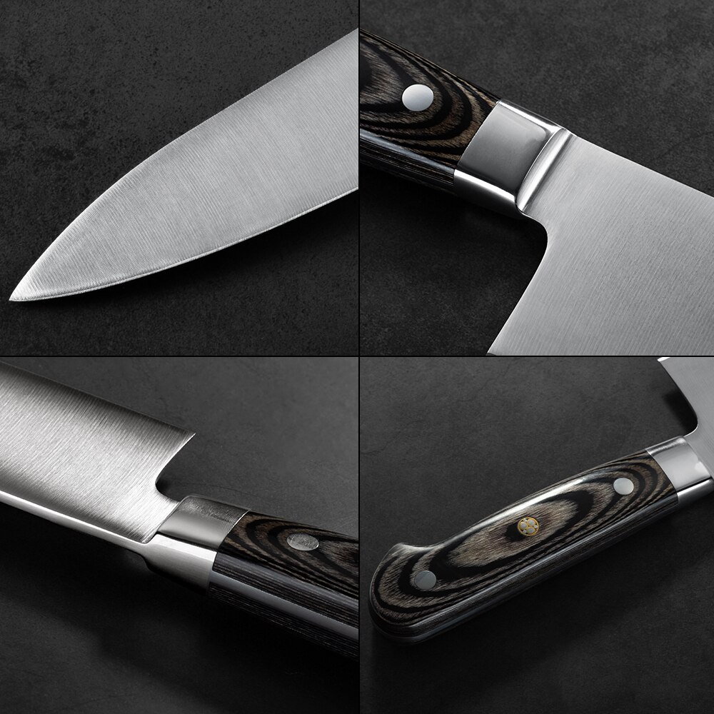 12 tuuman japanilainen gyuto-veitsi saksa 1.4116 hiiliteräksestä keittiön leikkaus lihaveitset terävä hakkuri viipalointi kokki gyuto veitsi