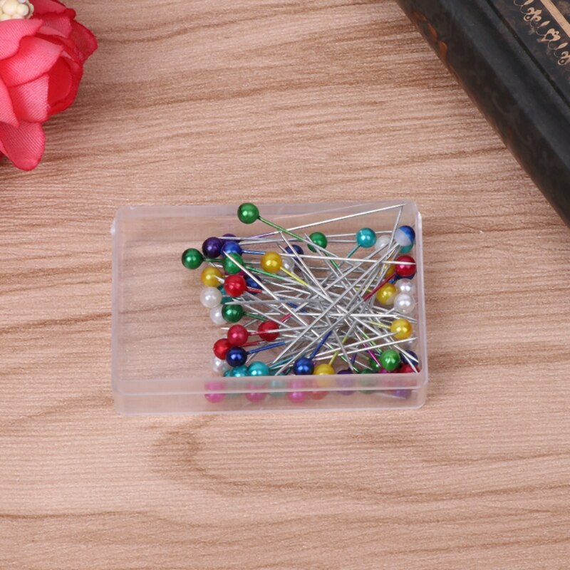 50 Stks/partij Multicolor Ronde Hoofd Locatie Pins Bruiloft Kleding Naaien Push-Pin D2TD