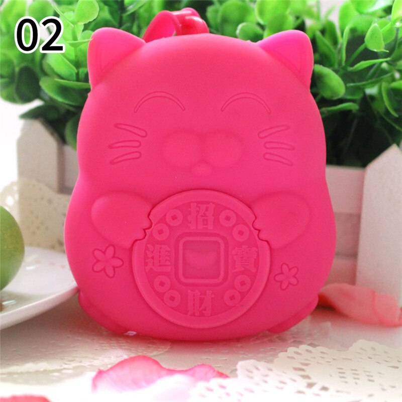 Silicone Cute Lucky Fortune Cat Vintage Coin Bags Wallet Women Key Case Bag Key Holder Purse Bag Organizer Bag