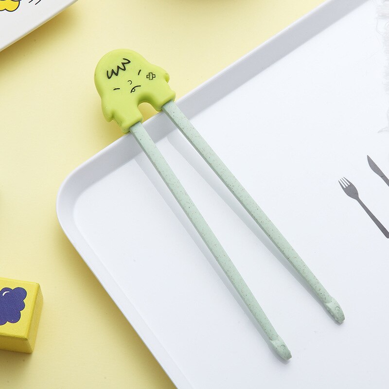 1 par söta tecknade lärande träning pinnar barn barn öva pedagogiska kinesiska pinnar lärare