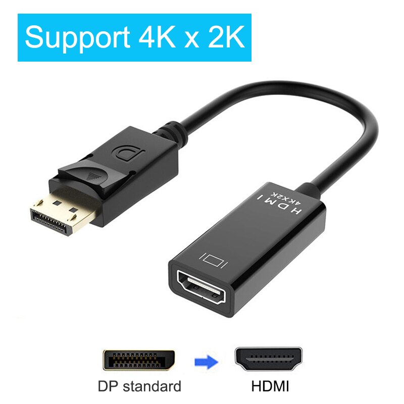 Dp till hdmi kabel 4k hane till hona pc displayport till hdmi mini projektor tv projektor monitor tv 1.4 för hp laptop: Stöd 4k
