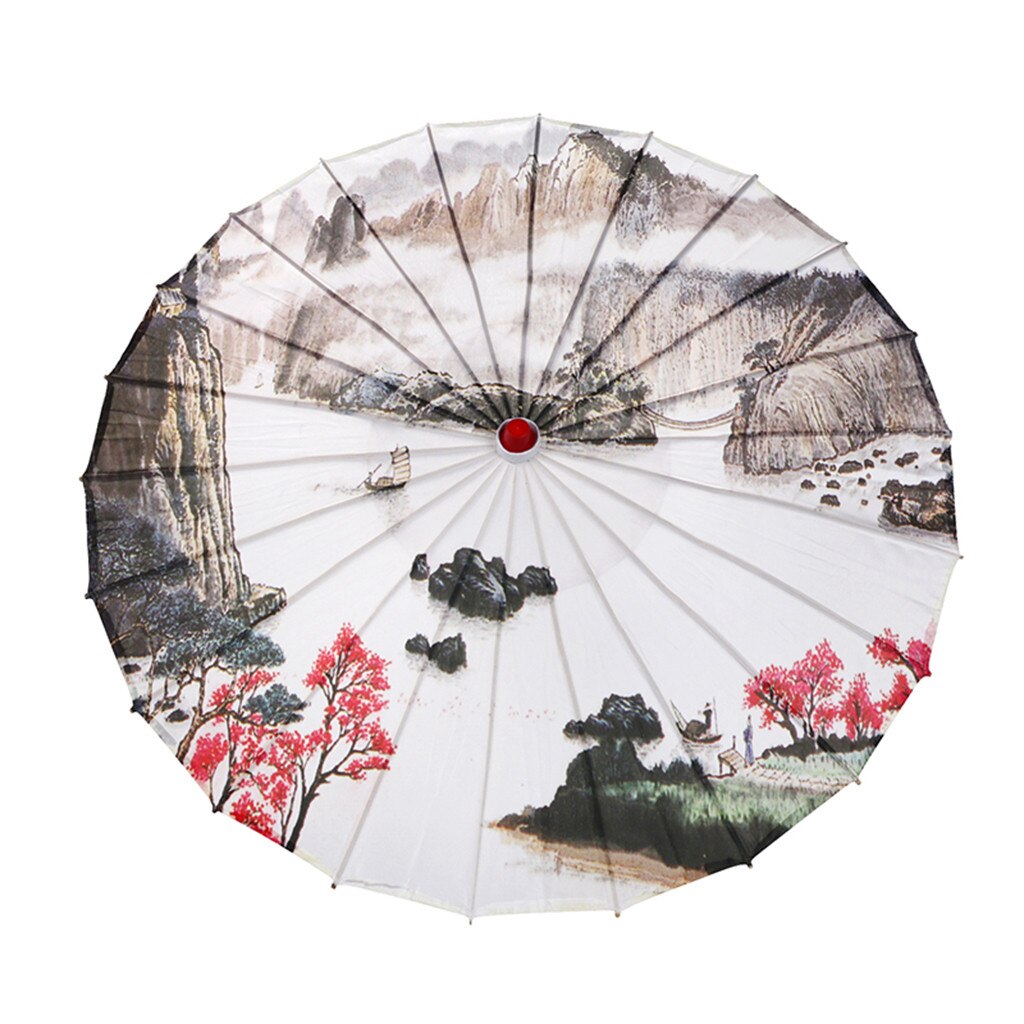 Chinese Silk Cloth Umbrella Classical Style Decorative Umbrella Oil Paper Umbrel Classical bamboo dance craft umbrella: A