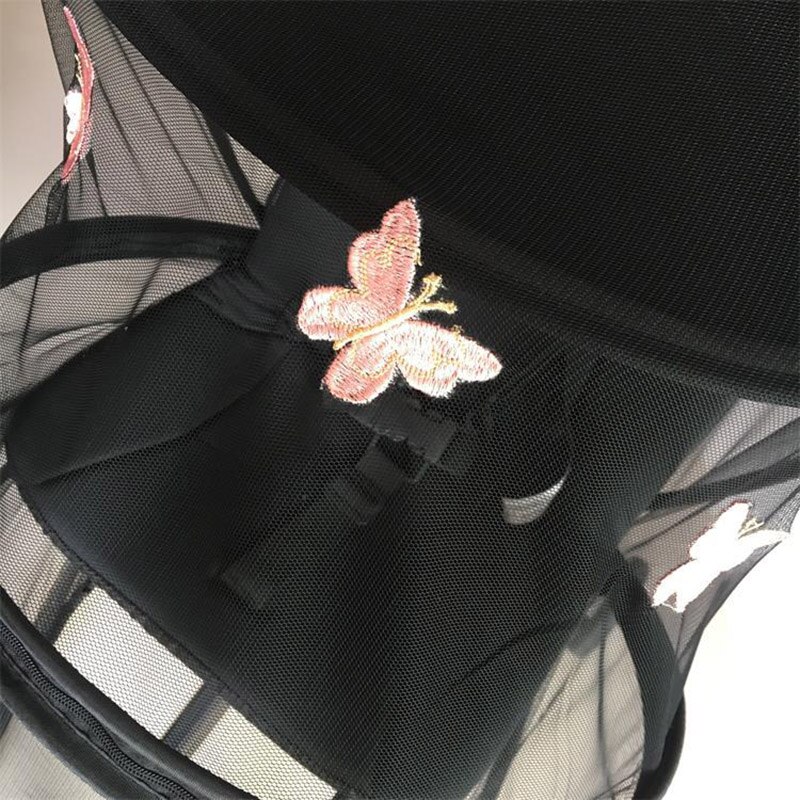 Embroidery Mosquito Net With Zipper Rod For Stroller Cradle Bed Crib Baby Accessories Universal Yoyo Cybex Quintus Trolley