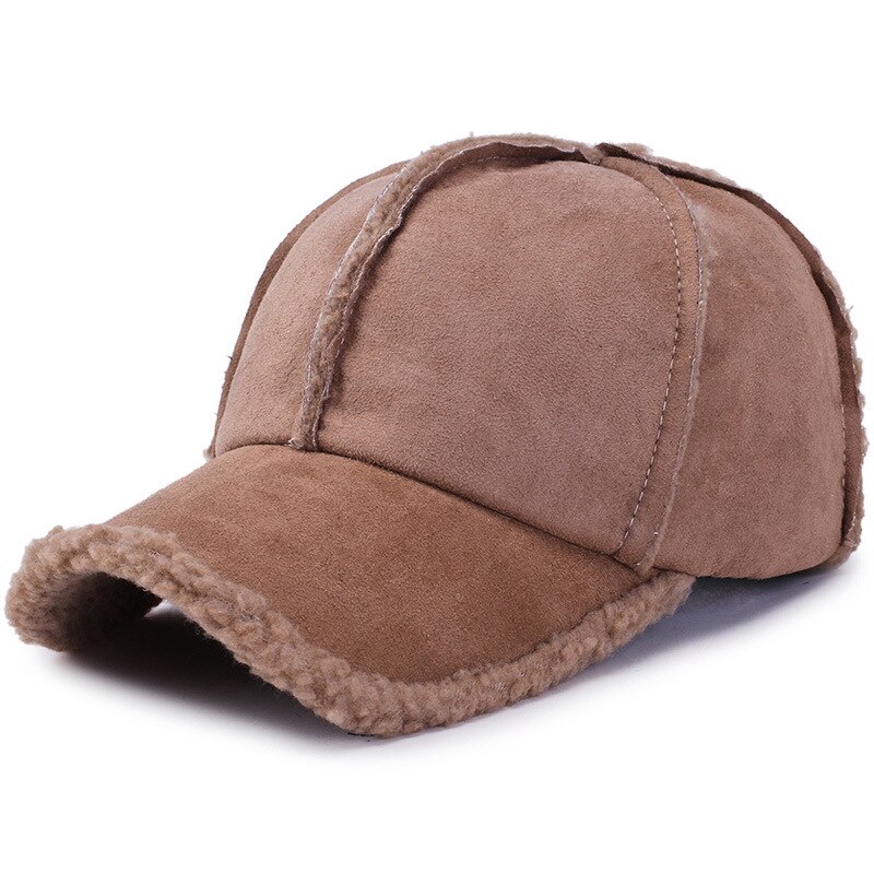 Vinter baseballcap til kvinner menn fuskepels fløyel varm pluss justerbar casualunibeauty: Brun 2