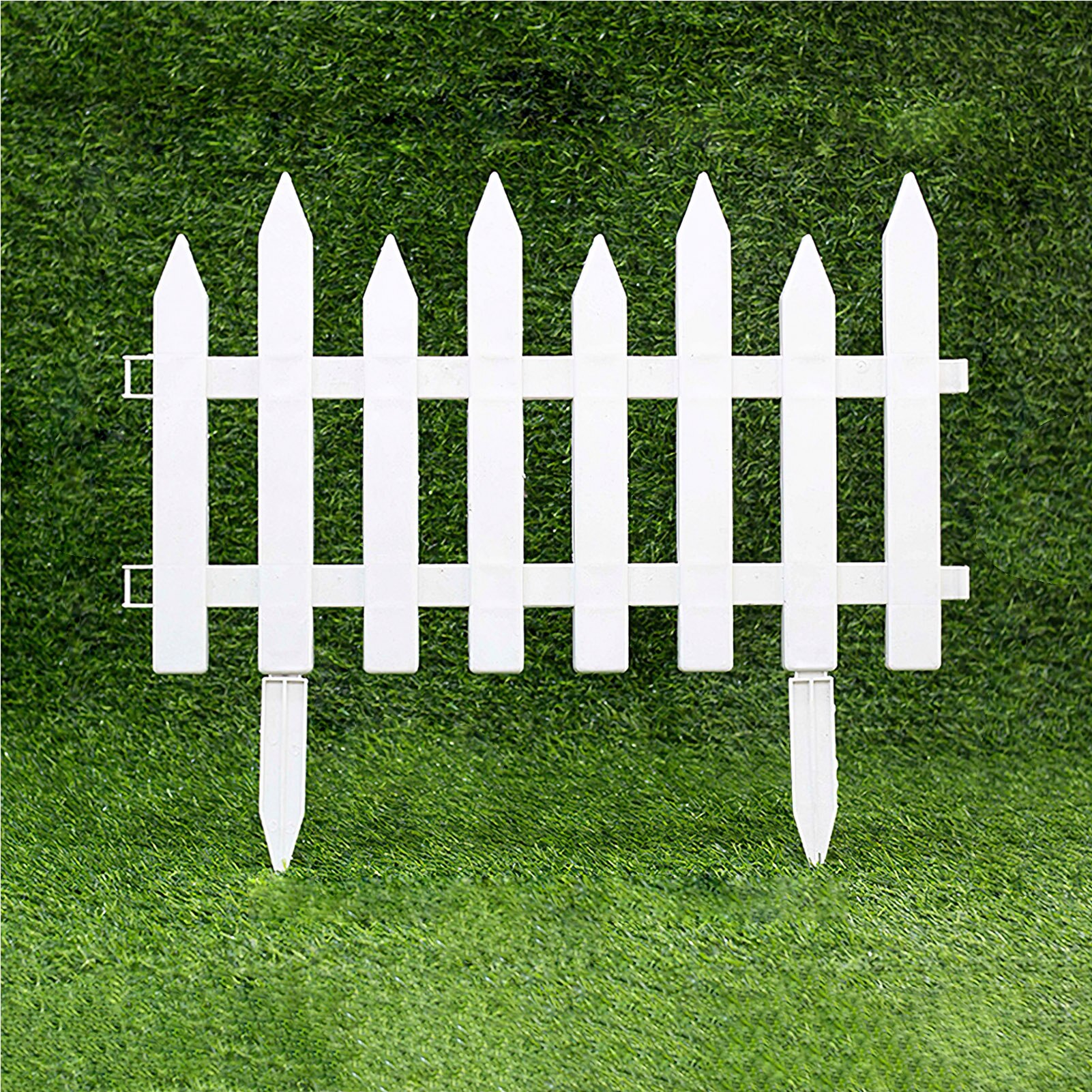 5pcs Garden Picket Fence Splicable And Detachable Plastic Fence Lawn Edge Garden Outdoor Pastoral Wedding Decoration Fence