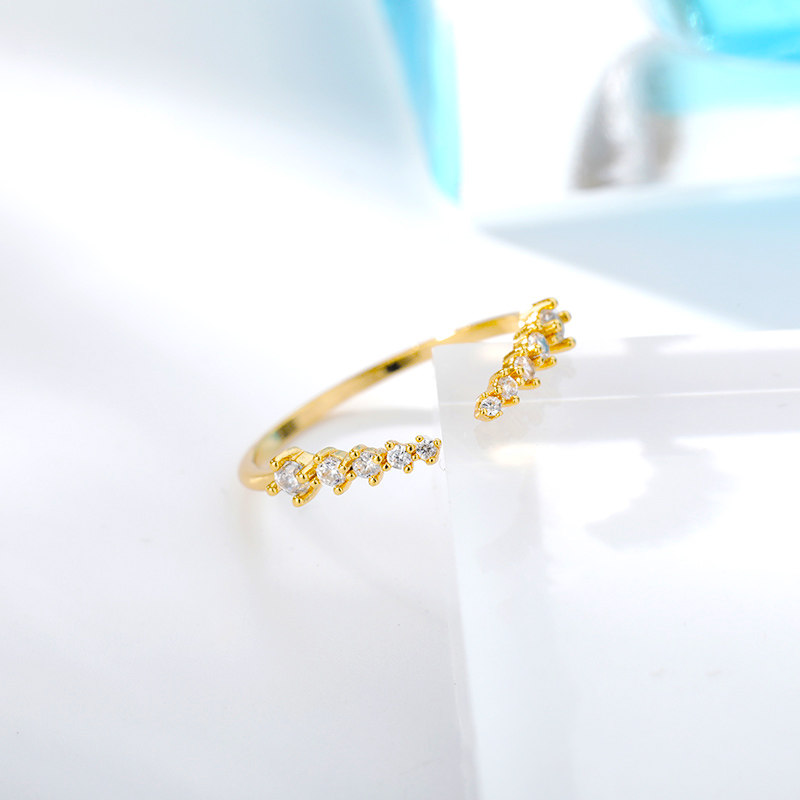 Zirkoon Open Cubic Geometrische Ringen Voor Vrouwen Roestvrij Staal Goud Verstelbare Vinger Ring Paar Ringen Femme Wedding Jewley