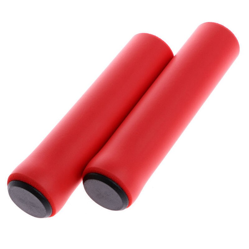 1Pair Silicone Cycling Bicycle Grips Outdoor MTB Mountain Bike Handlebar Grips Cover Anti-slip Strong Support Grips Bike Part: red