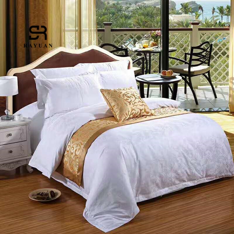 Rayuan gyldne blomster dobbelt lag seng runner tørklæde sengetæppe hjem hotel bryllup sengetøj soveværelse seng hale håndklæde 3 størrelse