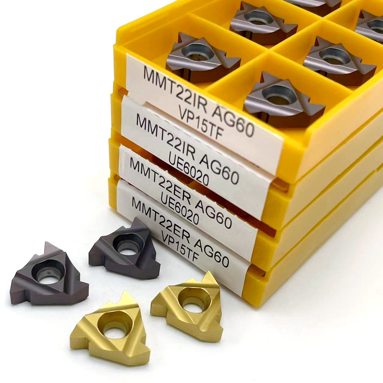 MMT22ER/IR AG60 VP15TF/US735/UE6020-insertos de carburo, herramienta de torneado de hilo, herramientas de corte de máquina, inserto de torneado CNC, herramienta externa