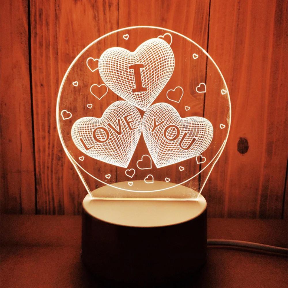 3D Night Light LED Cartoon Bedroom Illusion Home Living Room Decoration Lamp Christmas USB