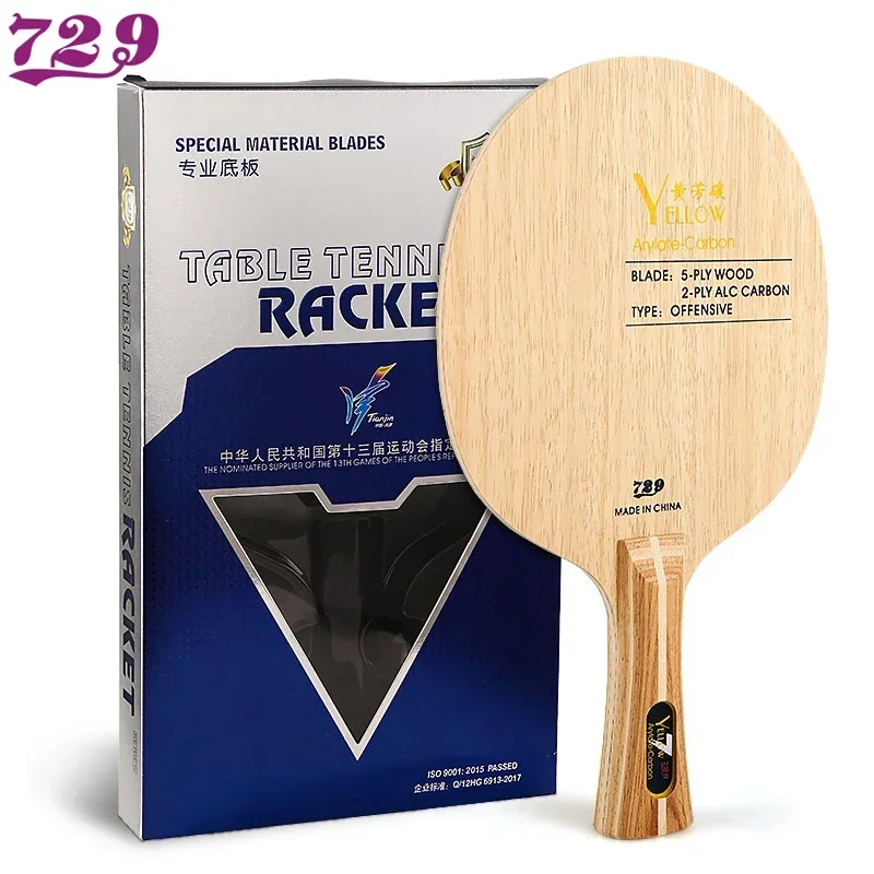 Original 729 Freundschaft Gelb ALC Tischtennisschläger 5 Holz 2 Arylate Kohlenstoff Professionelle Tischtennisschläger Blau ALC beleidigend