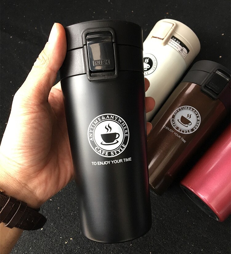 Thermos Coffee Mug Double Wall Stainless Steel Tumbler Vacuum Glass Flask Bottle Thermos Tea Mug Travel Thermos Mug Thermos Cup: black