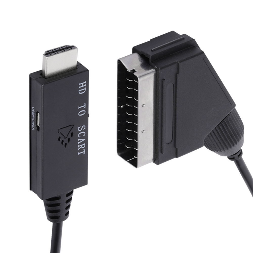 HDMI-Compatible to Scart Converter HDMI-Compatible Input to Scart Output Audio Video Cable Adapter Low Power Consumption