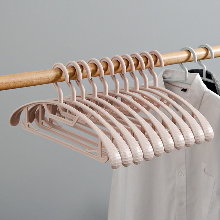 Cintres antidérapants pour vêtements, 10 pièces/ensemble, cintre en plastique épais, Anti-déformation, pour la maison: B-pink