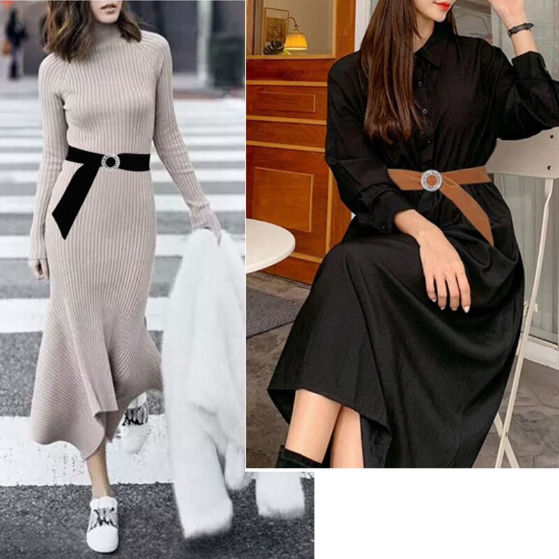 Cinturón largo de terciopelo dorado para mujer, cinta de diamante decorativa, cinturón de cintura para mujer, abrigo de vestido, corsé ancho Rojo Negro para mujer, cinturón