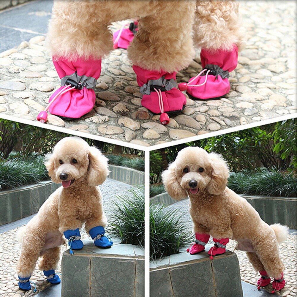 Anti-Slip 4 Stks/set Puppy Regen Snowboots Katten Schoeisel Huisdier Hond Schoenen Waterdichte Sokken Booties Licht
