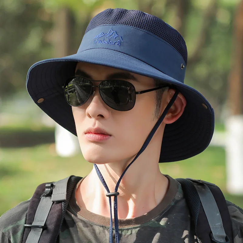 Chapeaux pour hommes et femmes Chapeau de pêche portable – Chapeau de soleil en maille respirante pour l'extérieur, la randonnée et la protection UV Léger pliable: green