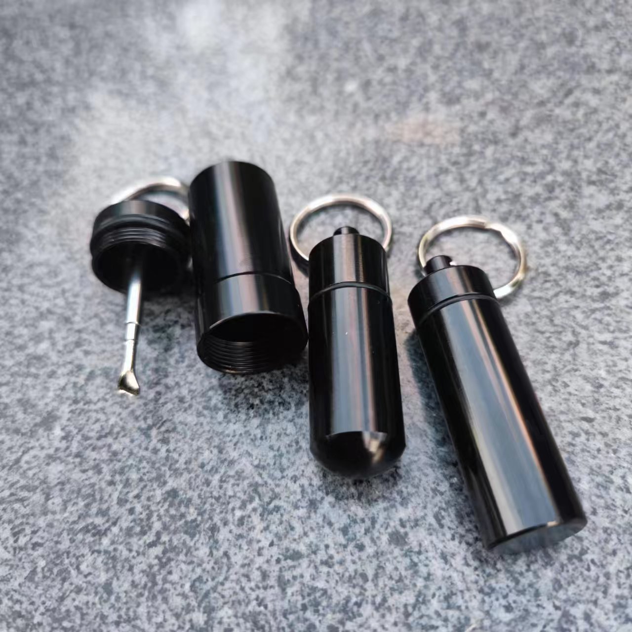3 pcs color metal bottle (with retractable spoon) storage container Metal bottle in multiple colors