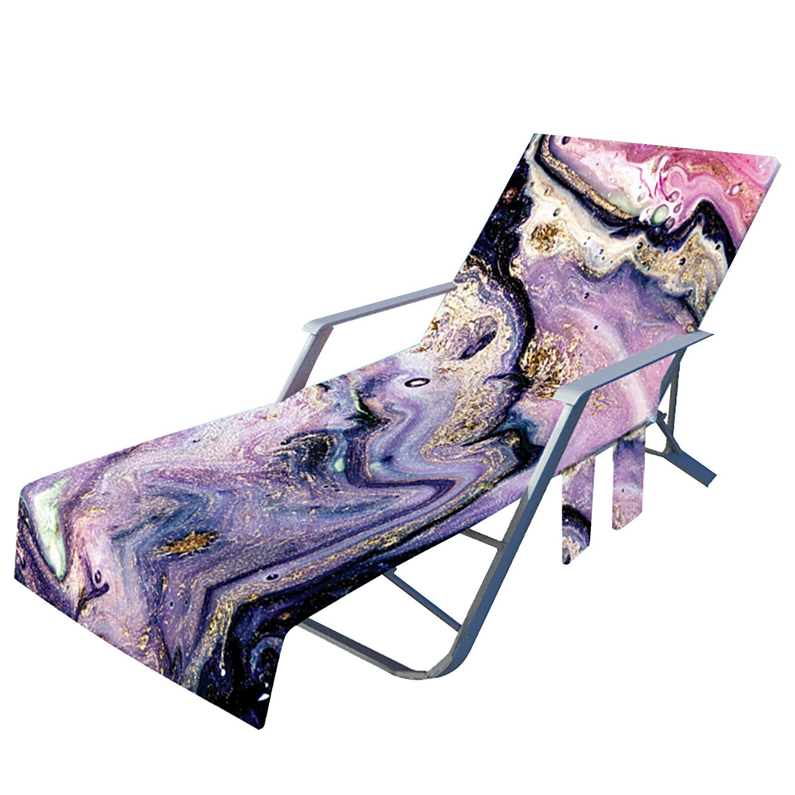 Ocean Series Recliner Cover With Side Pocket Soft Microfiber Sling Chair Summer Beach Towel Sunbathing Lounger Towel: H