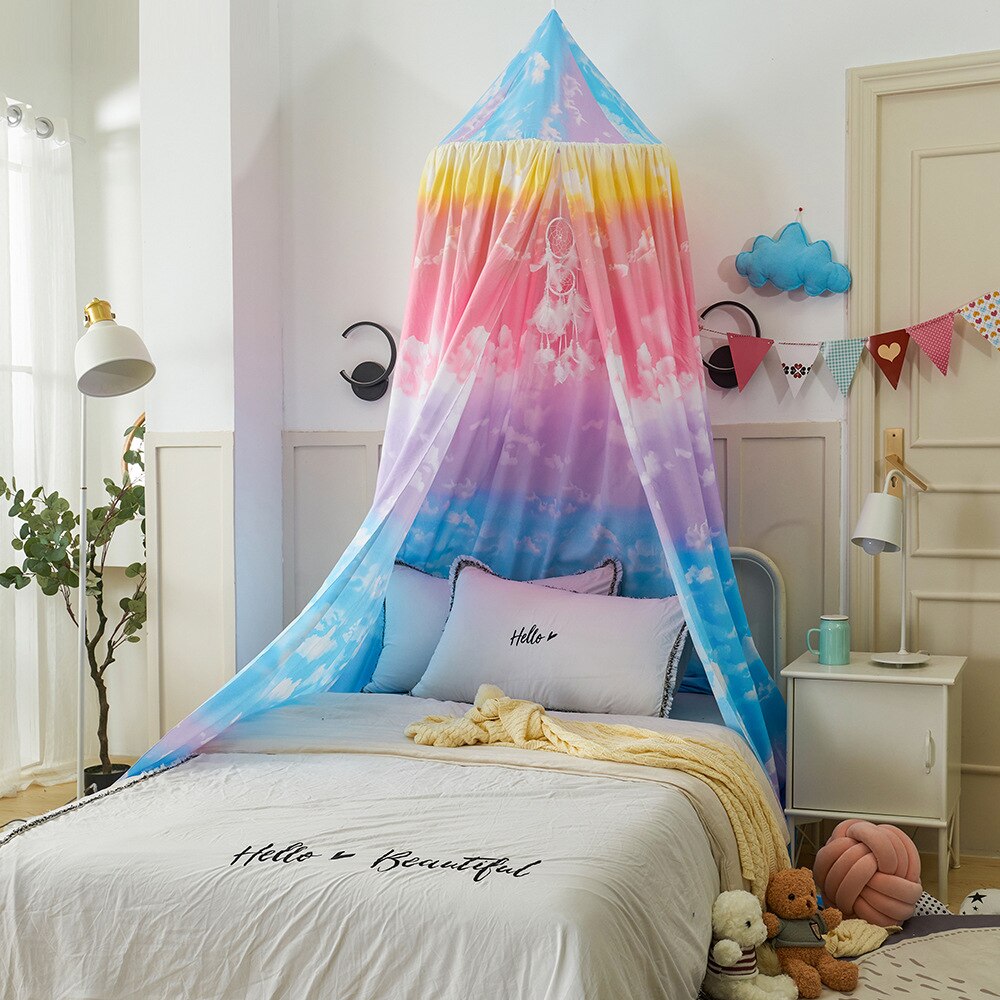 Baby Canopy Klamboe Kinderen Kamer Decoratie Crib Verrekening Baby Tent Viscose Baby Klamboe Fotografie Props: Rainbow