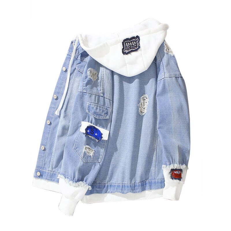 Spring Autumn Hooded Denim Jacket Women Hip Hop Jeans Coat Female Jean Jacket Casual Bomber Streetwea Jacket Outerwear