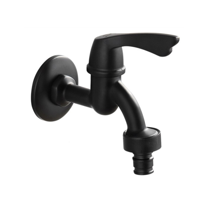 1PC Bibcock Faucet Brass Retro Black Washing Machine Faucet Bathroom Washing Machine Tap Cold Water Wall Mount Garden Faucet