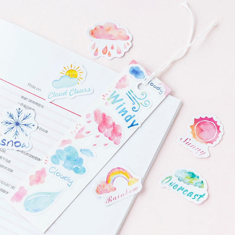 45 Pcs/box Weather Forecast Decorative Sticker Set Diary Album Label Sticker Diy Scrapbooking Stationery Stickers