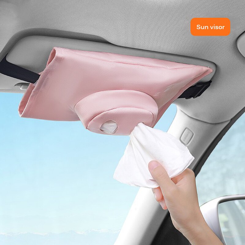 Dual Used Car Tissue Box Holder Cute Shaped Tissue Box Cover Soft Adorable Paper Napkin Hangable Container Cute