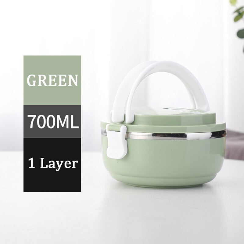 TUUTH 304 Roestvrij Staal Japanse Lunchbox Thermische Voor Voedsel Draagbare LunchBox Voor Kinderen Picknick Kantoormedewerkers School: JpA-1Layer-Green