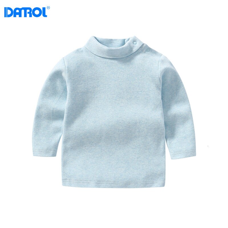 Kinderen Winter Katoen Coltrui Dieptepunt Shirt Dieptepunt Shirt Ondergoed Meisjes Jongens Kinderkleding: Sky Blue / 18m