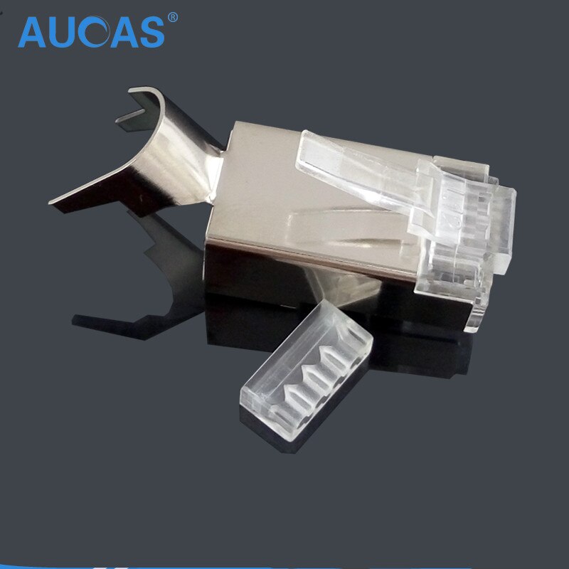 50PCS/lot CAT7 RJ45 Connector Shield FTP RJ45 Plug 8P8C Network CAT7 Modular Plug Connector for Ethernet Cable