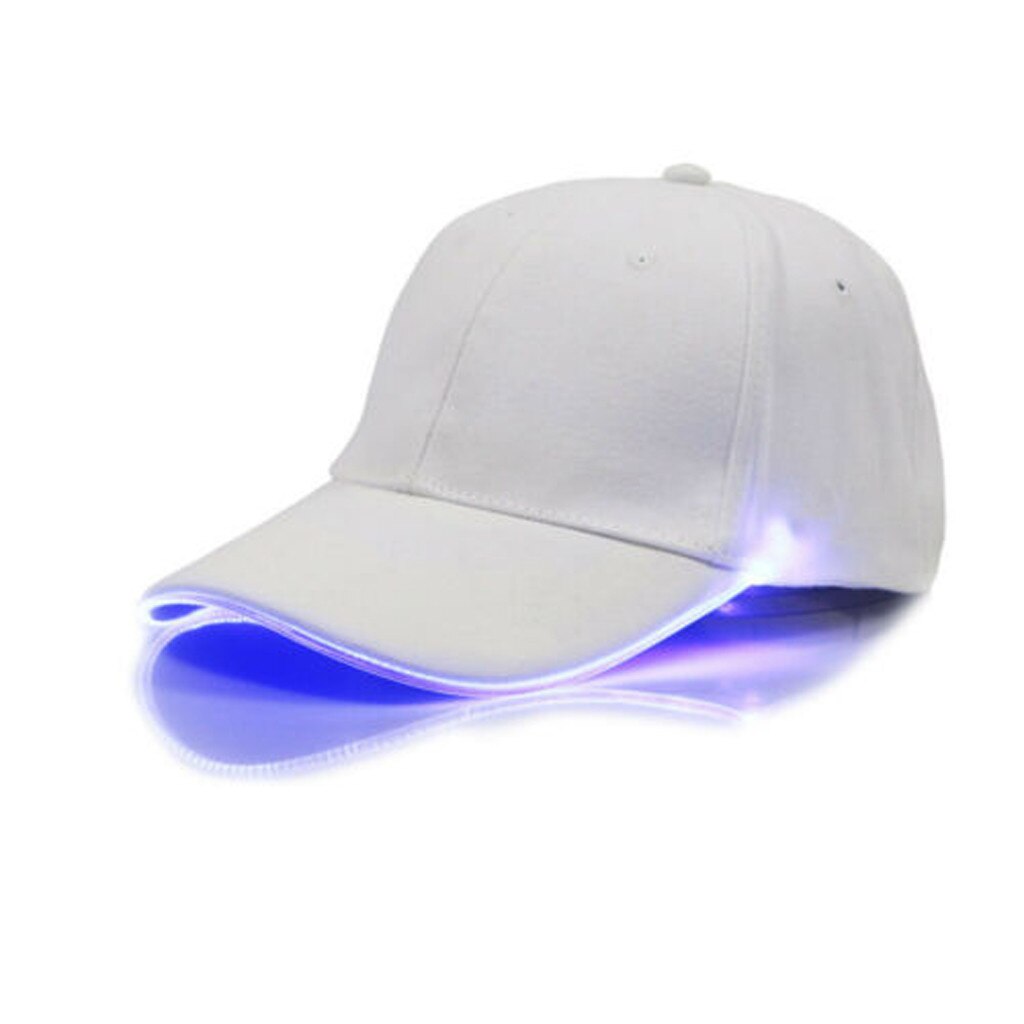Casquette à visière lumineuse avec Led, nouvelle décontracté, de Baseball, Hip-hop, ajustable, pour le sport: Bleu
