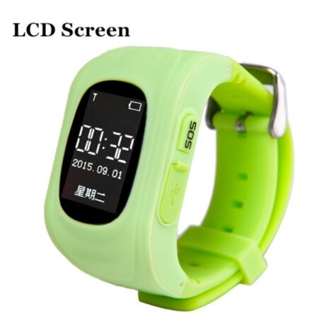 Tracker for Child Kid smart Watch SOS Safe Call Location Finder Locator Trackers smartwatch for Kids Children Anti Lost Monitor: Green LCD LBS